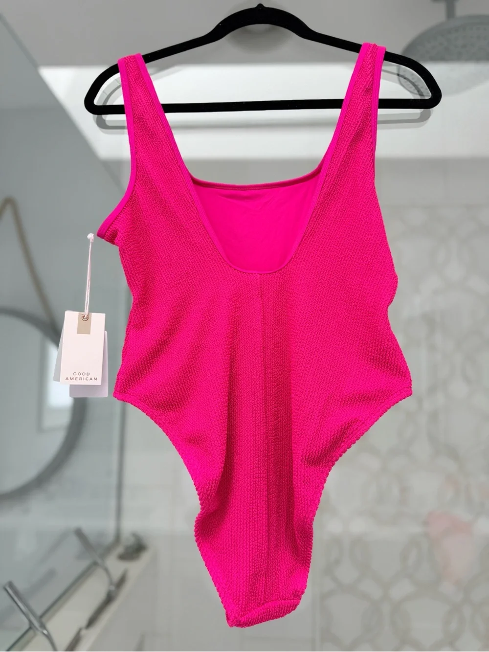 Good American Crinkle Texture One-Piece Swimsuit NWT